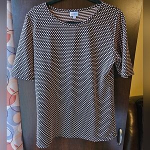 LulaRoe Black And Peach Polka Dot Women's Top